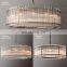 Modern Industrial Style Rivet Crystal Piece Chandelier Lighting Fixture for Living Room Kitchen Island Dining Room Foyer Lobby
