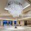 Contemporary large foyer luxury long pendant lamp staircase glass chandelier