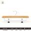 Factory Wooden Trouser Hanger Pants Hanger With Clips Bottom Clamp Hanger for Wholesale