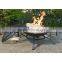 30 Inch Round Cast Iron Copper Finish Fire Pit with Screen and Cover