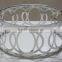Shiny metal tempered glass coffee table