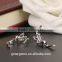 1.5CT Genuine Tourmaline Earring Clip on Earrings 925 Silver 2 tone Rhodium Plating