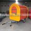 7.6*5.5ft Yellow and orange Food Van/Street Food Vending Cart For Sales,Hot Dog Cart/Mobile Food Trailer With Big Wheels