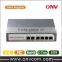Manufacthrer 6 port gigabit poe network switch 802.3af(ONV-POE33064P-N)