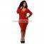 New model tight latex jeweled midi dress off shoulder black dresses