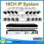 16 channel indoor/outdoor wireless ip camera cctv kit security system,1080P hd ip camera nvr system