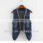 ss lastest girls'tail denim vest,waistcoat with shinning chain fly,made in china