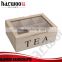 Brown matte effect wooden tea box,6 compartments tea box,custom tea box