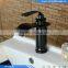 Oil Rubbed Bronze Black Brass Deck Mounted Single Handle Single Hole Bathroom Waterfall Basin Mixer