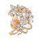 Handmade jewelry korea wholesale gold plated rhinestone crystal scarf clip brooch