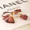 Fashion Suede Fabric Cloth Bow Hairpin Tassel Pendant Duckbill Clip Fringe Side-Knotted HairClip Accessories Barrettes For Women