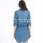 2015 Latest Fashion 100% Cotton Leisure Short Denim Maxi Dress