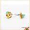 Newest fashion double geometrical turquoise earring stud hot sale