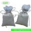 Small Linen Drawstring Holiday Fabric Gift Bags with Lace