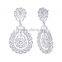 18k GP Cubic Zircons White Dangles Wedding Engagement Vintage Earrings
