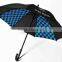 Factory 23 Inch Walking Stick Automatic Logo Check Printed Umbrella