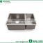 Popular shape double hand made bowl stainless steel kitchen sink