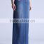 Woman fashion straight line washed denim maxi skirt SYA15042