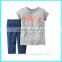 2016 Spring 2-Piece Jeans Set,French Terry Top set