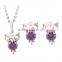 Animal Jewelry Sets Owl Shape Crystal Pendant Necklace Earring Stud Jewelry Sets