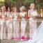 Elegant Mermaid Backless Short Sleeves Sequins Bridesmaid Dress Maid of Honor Dress B01