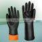 Black industrial latex gloves/rubber industrial gloves