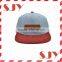 Flat bill custom leather patch suede snapback hat