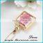 Square Gold Plated Locket Dried Real Flower Necklace