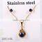 No.1 sale superior quality blue crystal gold plated fancy earrings and necklace
