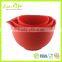 Kitchen Non-stick Silicone Measuring Bowl Set 1L/1.5L/2L, Pinch Pouring Mixing Bowl