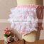 Soft Ruffle Diaper Cover Pink Lace Ruffle Baby Bloomer Cotton Baby Girls Bloomer Ruffle Short For Kids