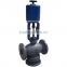 v-type PTFE ss304 flange steam regulating valve with electric