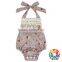 Newborn Baby Organic Cotton Rompers Lace Halter Custom Print Design Babies Clothes