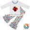 Turkey Embroidery Baby Girls Thanksgiving Outfits Children Ruffle Cotton Fall Toddler Clothing Set Manufacturers Overseas