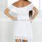 New Fashion Ladies Off Shoulder Lace Dress White