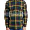 new design long sleeves plaid 100% cotton shirts for man