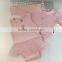 Pink Colour Baby Clothes Dressy Rompers 2pcs Set Knitted Baby Tutu Romper