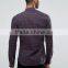 Latest Design Long Sleeve Grandad Collar Mens 98% Cotton 3% Elastane Soft Satin Skinny Casual Check Print Fashion Slim Shirts