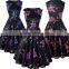 walson NEW 50'S VTG Rose print FLORAL SWING DRESS ROCKABILLY