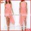 Elegant High-low designer one piece party dress woman pleated coral party dresses
