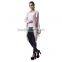 Womens multi-color stripe printing slub cardigan