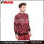 Man Fashion Red Jumper Sweatershirt High Quality Custom Sublimation Printed