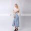 A Forever Fairness Casual Style Denim Light Blue Jeans Long Skirts