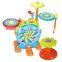 Baby educational jazz drum toy with microphone and stool