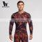 Men Running Long-sleeve Shirts Compression Shirts With Brand Logo And Magma Pattern Printing Workout Clothing Wholesale