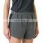 Grey cotton blended stitching suture sports shorts for woman