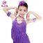 Two-piece halter stage performance fringe children girl latin dance dress with size S M L XL ET-091