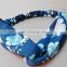 custom printed elastic hair band ribbon hair accessories fashion elastic flower printed headband women