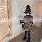 2020 Winter Girls Plus Velvet Thick Leopard Print Dress Children Fashionable Fishtail Skirt Korean Children's Wear