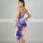 Hot Sales Low Price Women Tie Dye Casual Dresses Ladies Sleeveless Tie Dye Casual Dresses Summer Backless Dresses